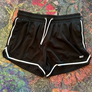 DKNY Sport Running Shorts, black with white trim